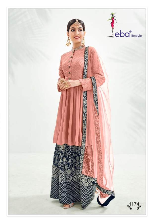Eba Classic Gold 1 Heavy Designer Festive Wear Chinon With  Embroidery Salwar Kameez Collection